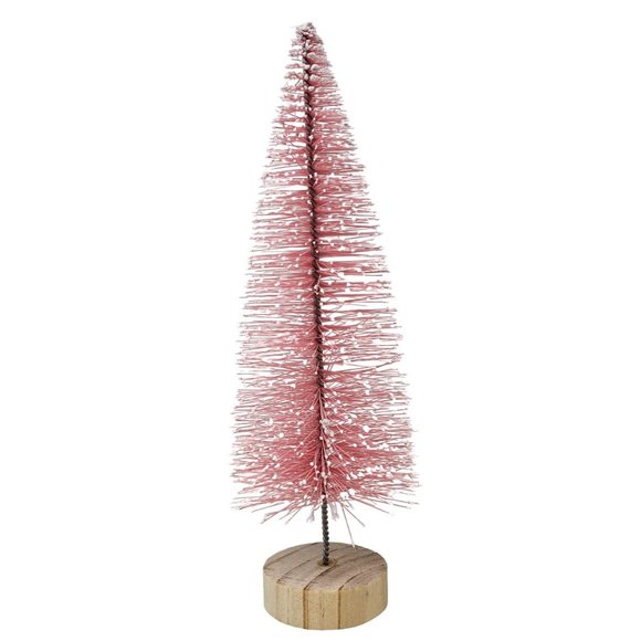 Pink Flocked Sisal Bottle Brush 10" Christmas Tree (Set of 2) - Picture 3 of 3